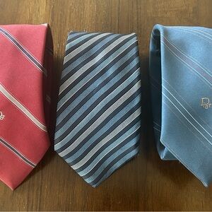 Vintage Christian Dior Silk Necktie Lot (3) Designer Ties